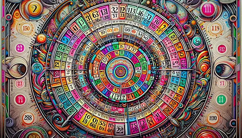 Detailed and colorful numerological chart showing various numbers with different sections highlighting life