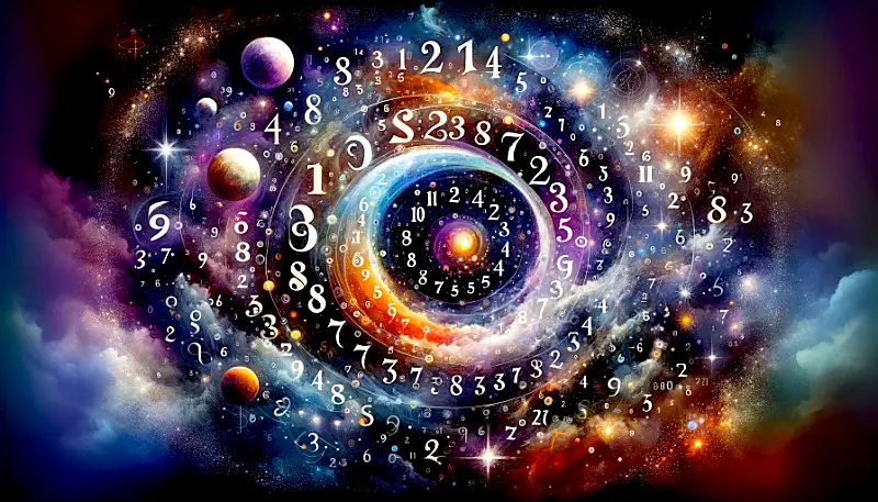 numbers and cosmic elements symbolizing synchronicity